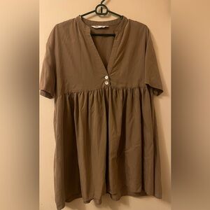 Zara Tan V-Neck Dress